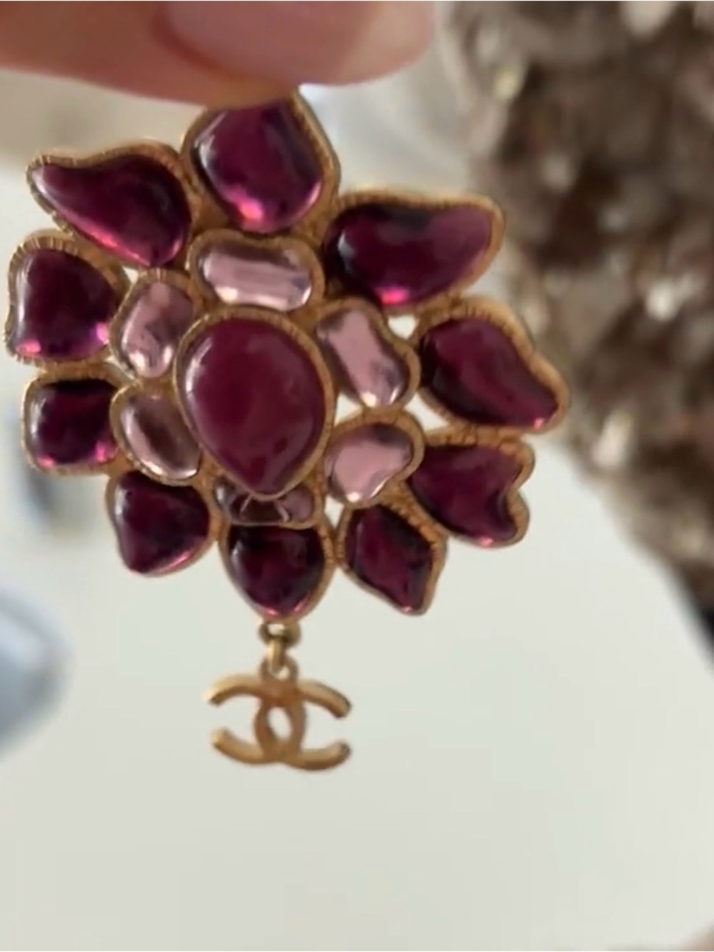 Chanel flower pendant  necklace